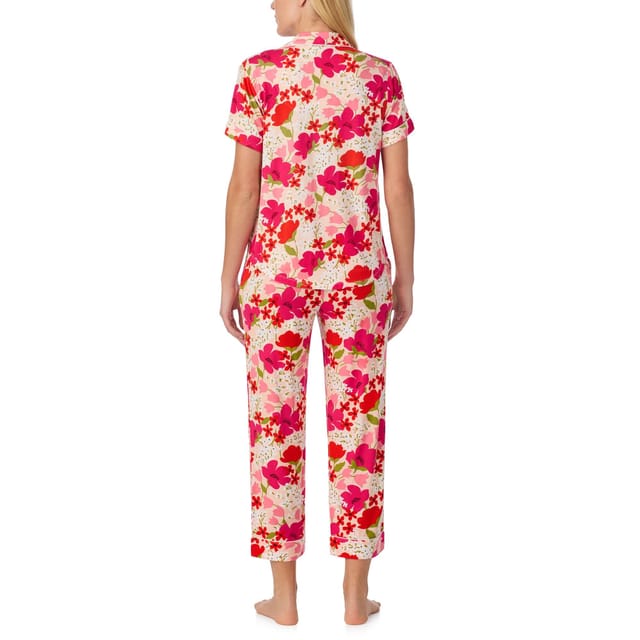 kate spade new york Kate Spade New York Women's KS new york short sleeve cropped pj set in bountiful garden in Light Red - 2