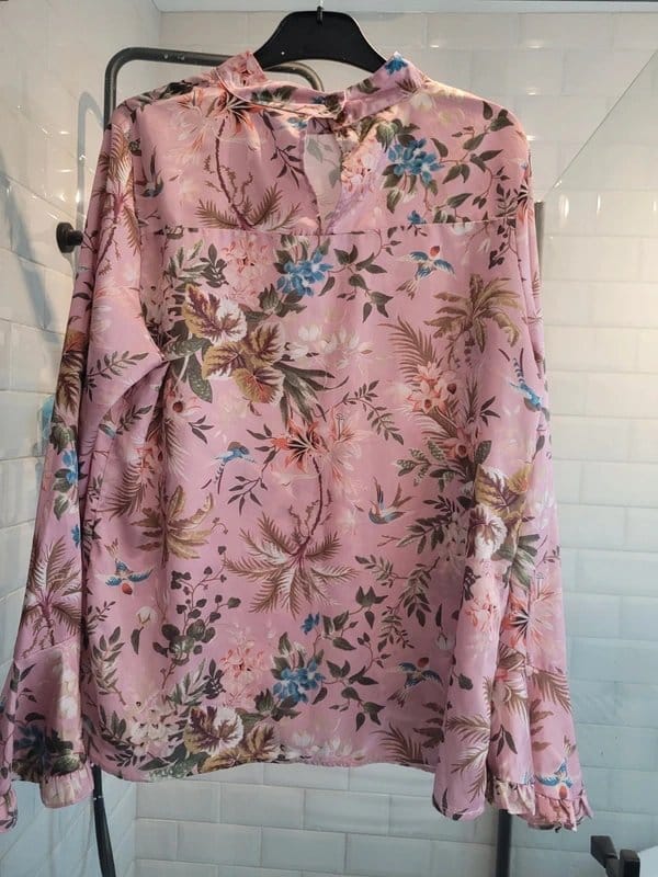 Never Fully Dressed Rose Floral Silk Blouse
