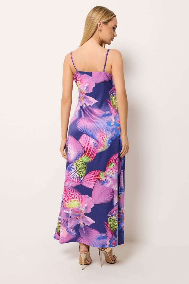 Star by Julien Macdonald Star by Julien Macdonald Women's Floral Cowl Neckline Maxi Dress in Purple - 3