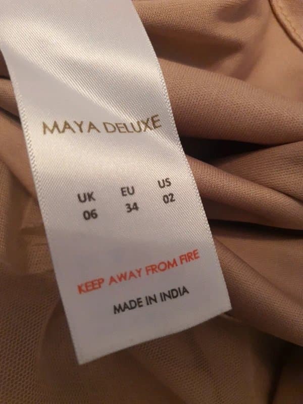 Maya Deluxe Maya Deluxe Sequin Maxi Dress Nude Gold Size UK 6 – Elegant Evening Gown Prom