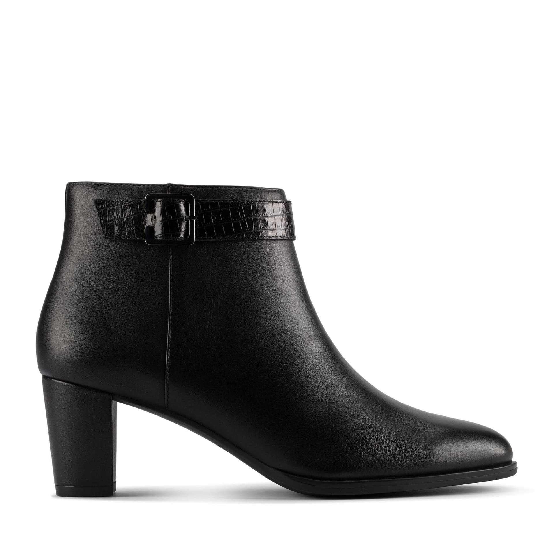 Clarks Clarks Women's Kaylin 60 Boot Black Leather Ankle Boots