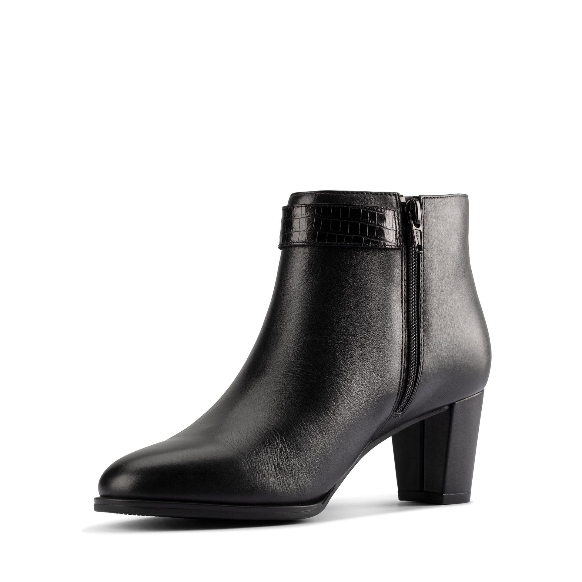 Clarks Clarks Women's Kaylin 60 Boot Black Leather Ankle Boots - 4