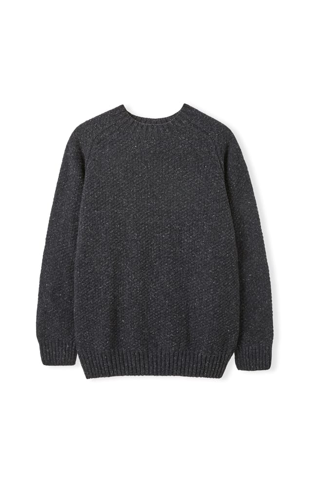 Celtic & Co Celtic & Co Men's British Moss Stitch Sweater in Dark Grey - 2