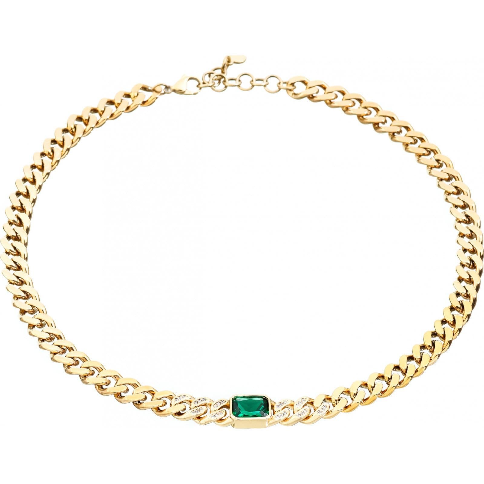 Chiara Ferragni Chiara Ferragni Gold Emerald & Diamond Necklace