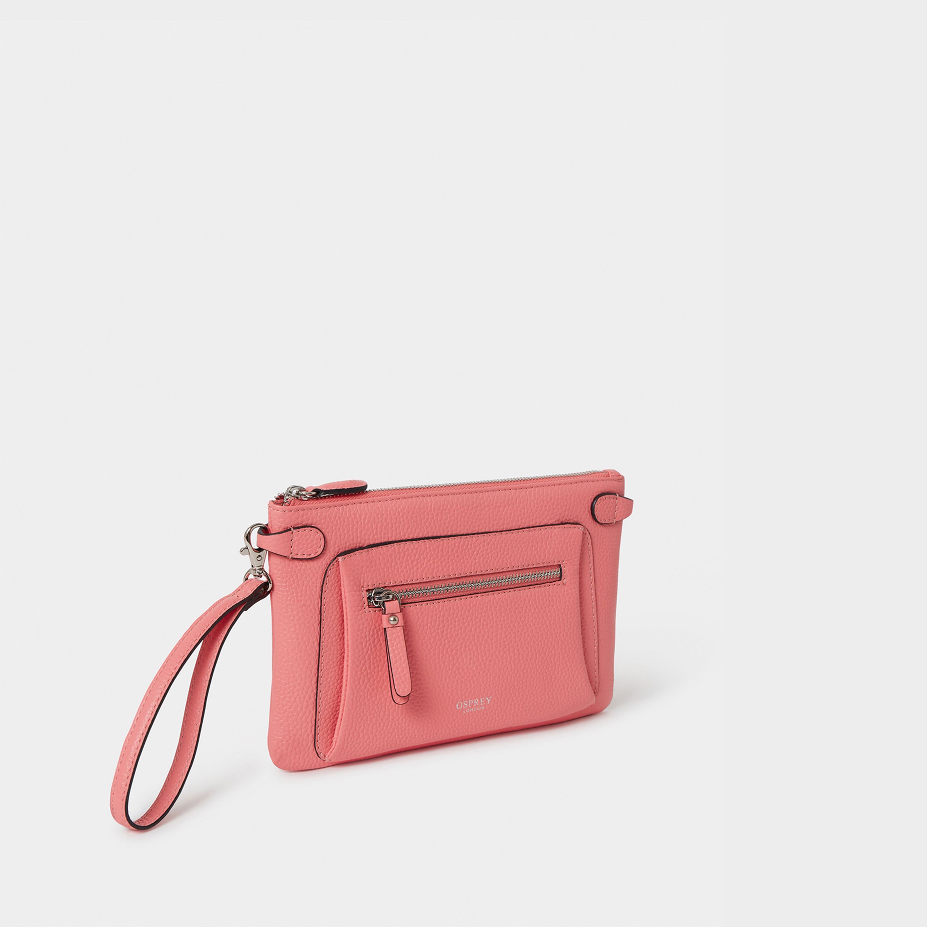 OSPREY LONDON OSPREY LONDON Women's The Ruby Leather Crossbody Clutch Bag in Peach - 3