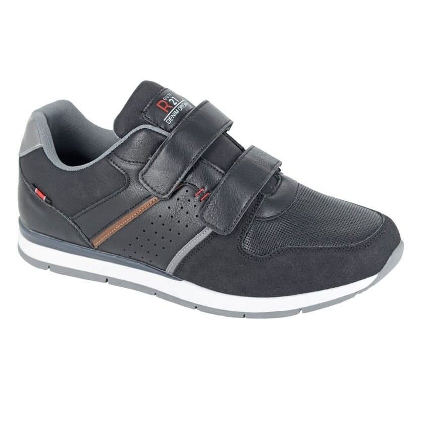 R21 R21 Men's Synthetic Nubuck Trainers in Black