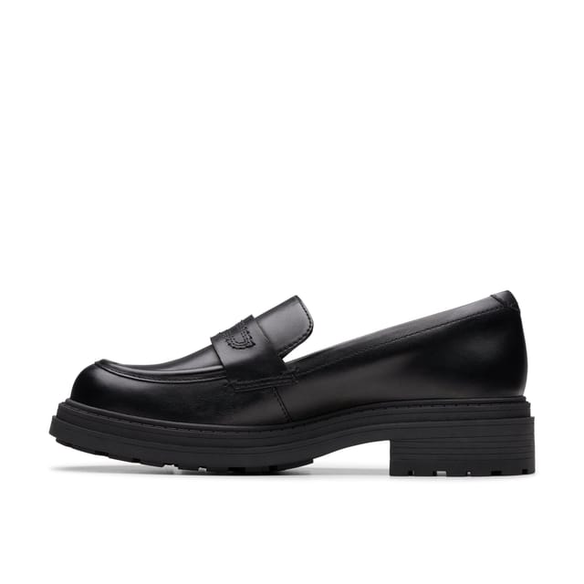 Clarks Clarks Women's Orinoco3 Edge Black Leather Slip Ons, Loafers - 2