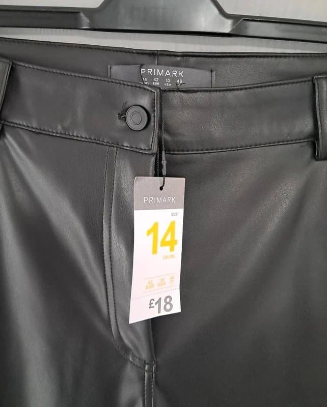 Primark Ladies Primark straight leg leather look jeans