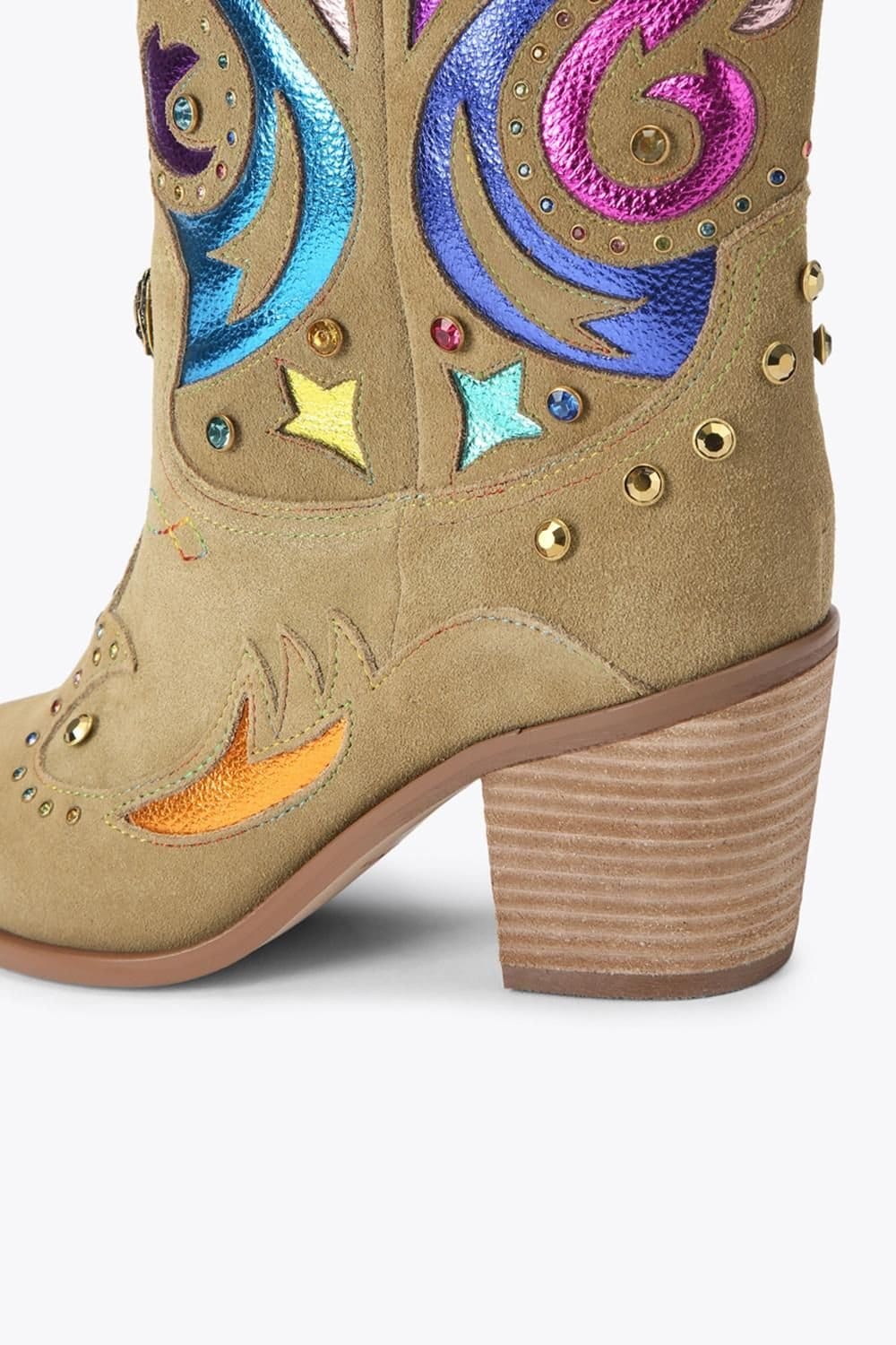 Kurt Geiger London Kurt Geiger London Women's 'Kensington Cowboy Boot' Suede Leather Boots in Camel - 4