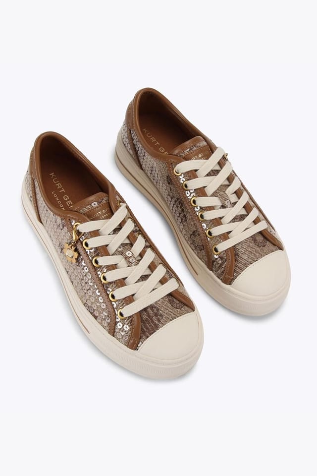 Kurt Geiger London Kurt Geiger London Women's 'Lace Up Sneaker' Fabric Trainers in Brown - 2