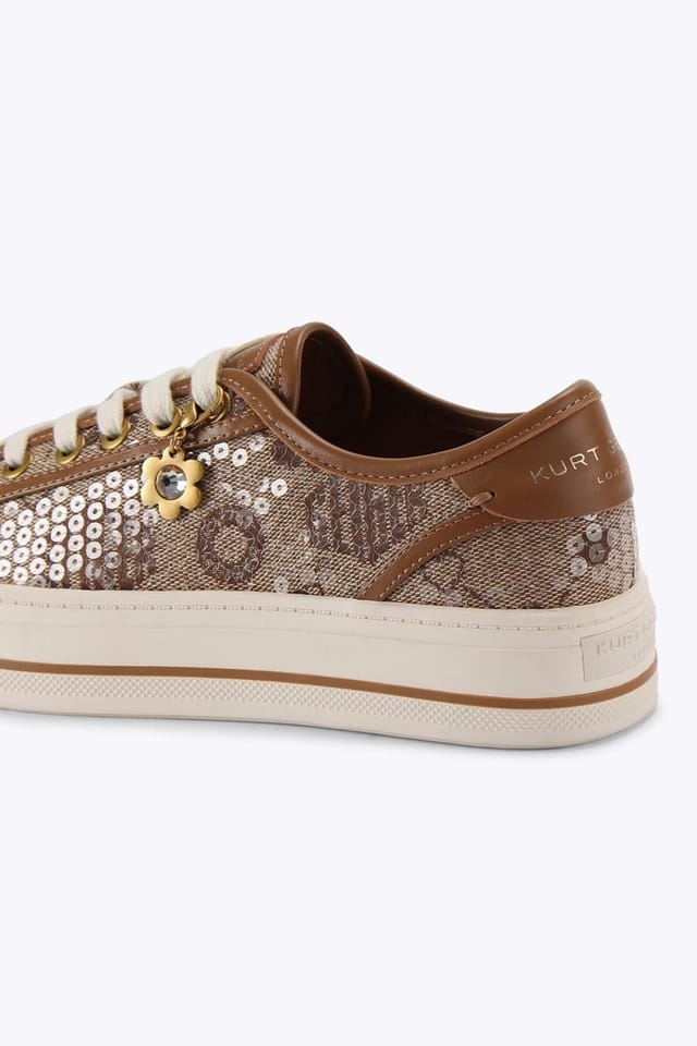 Kurt Geiger London Kurt Geiger London Women's 'Lace Up Sneaker' Fabric Trainers in Brown - 3