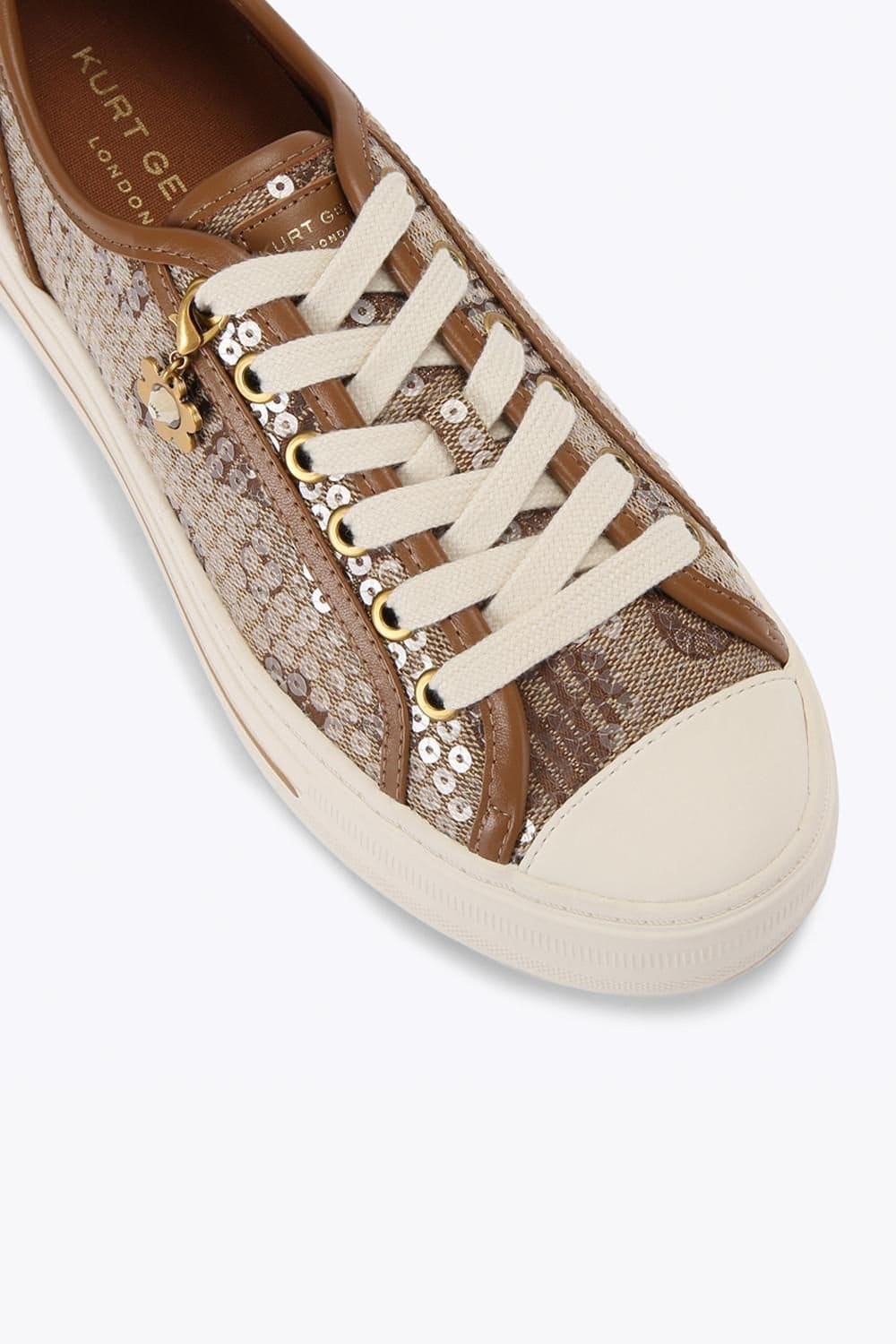Kurt Geiger London Kurt Geiger London Women's 'Lace Up Sneaker' Fabric Trainers in Brown - 4