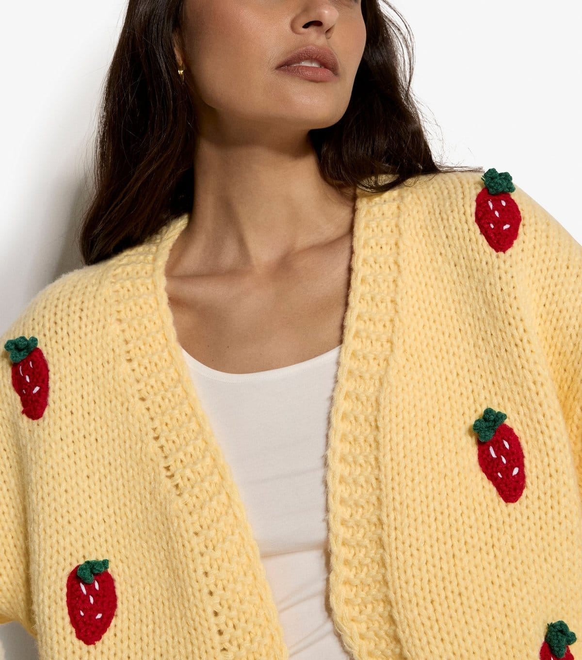 Apricot Women's Yellow Strawberry Motif Knitted Cardigan Apricot New Look - 4
