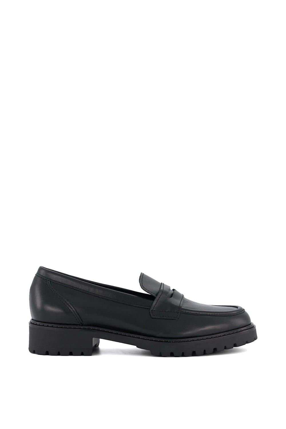 Dune London Dune London Black Leather Loafers for Women