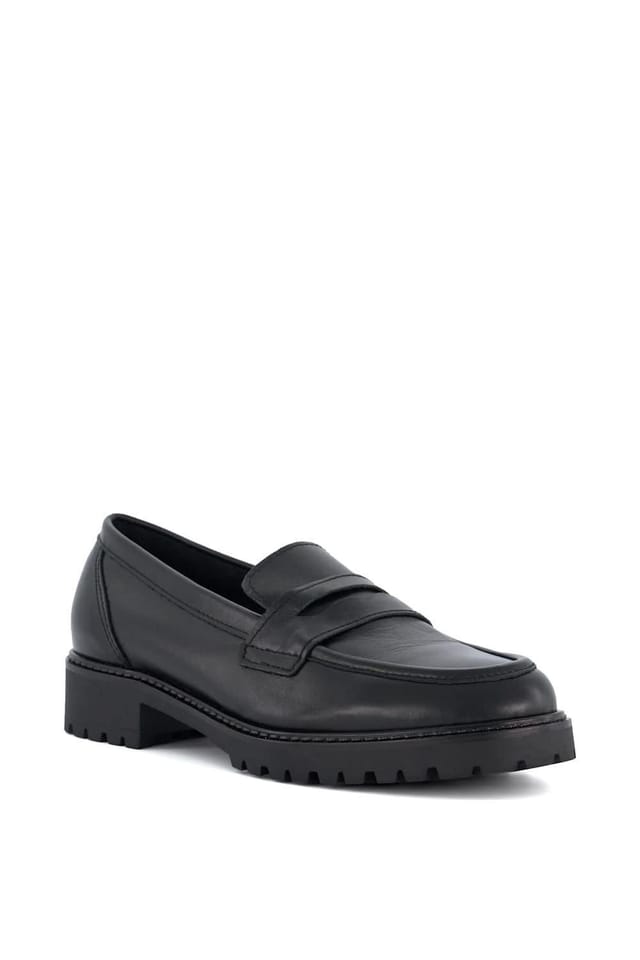 Dune London Dune London Women's Wide Fit 'Gild' Leather Loafers in Black - 2