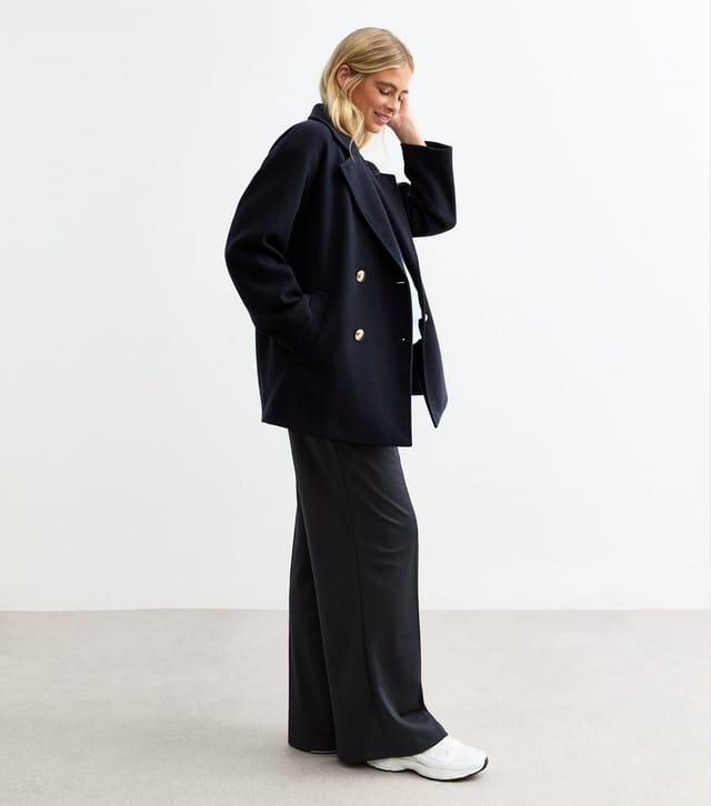 New Look Women's Maternity Navy Wide Leg Jersey Trousers New Look - 3