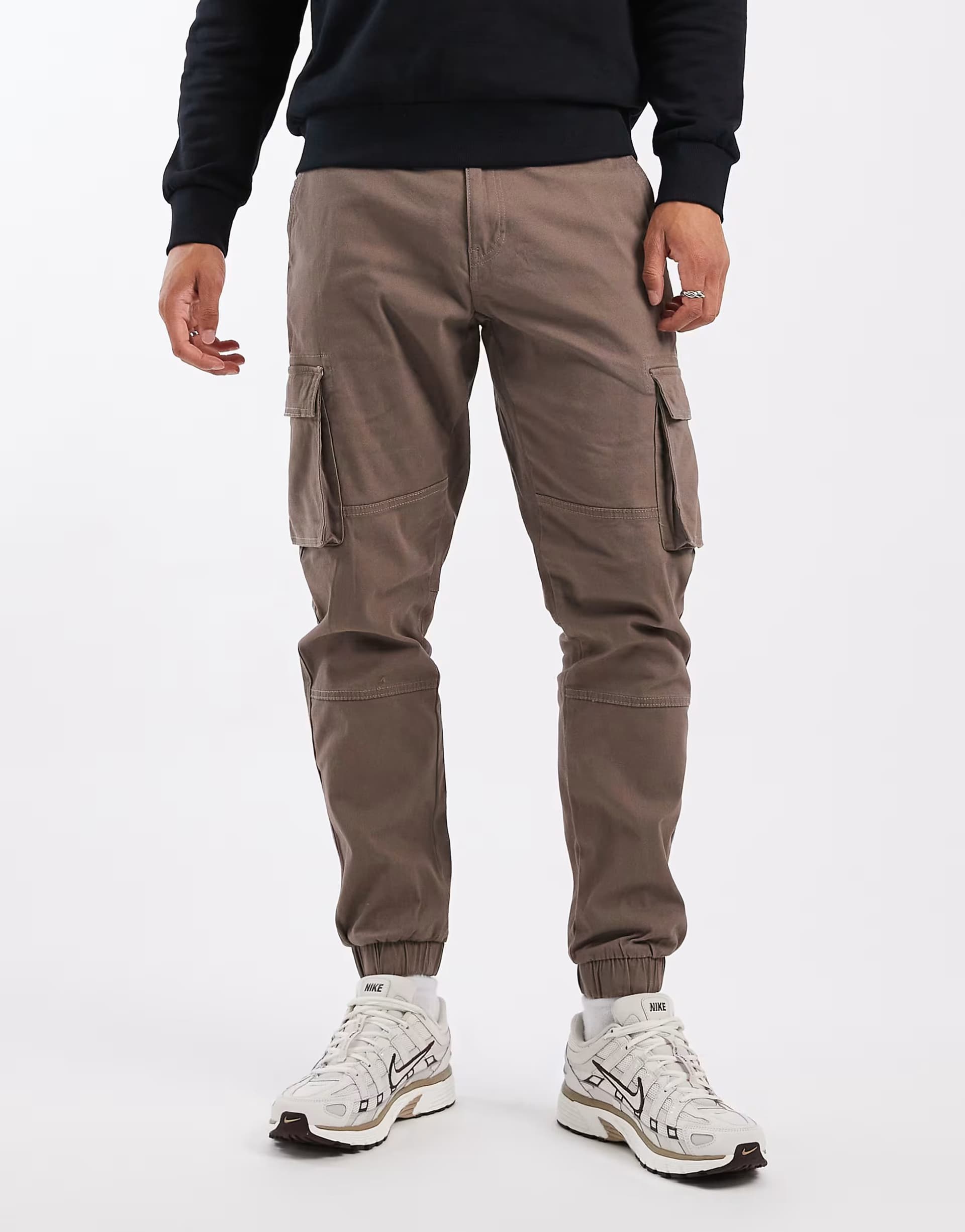 ASOS ONLY & SONS tapered cuffed cargo trouser in light brown