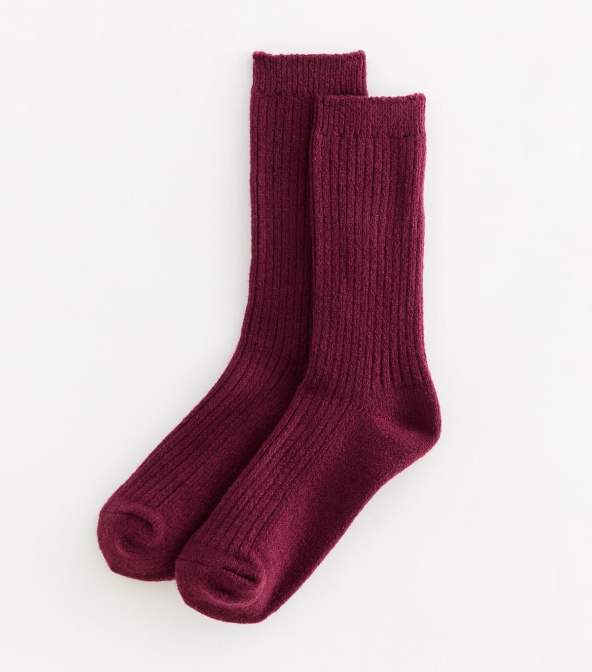 New Look New Look Dark Burgundy Ribbed Lounge Socks
