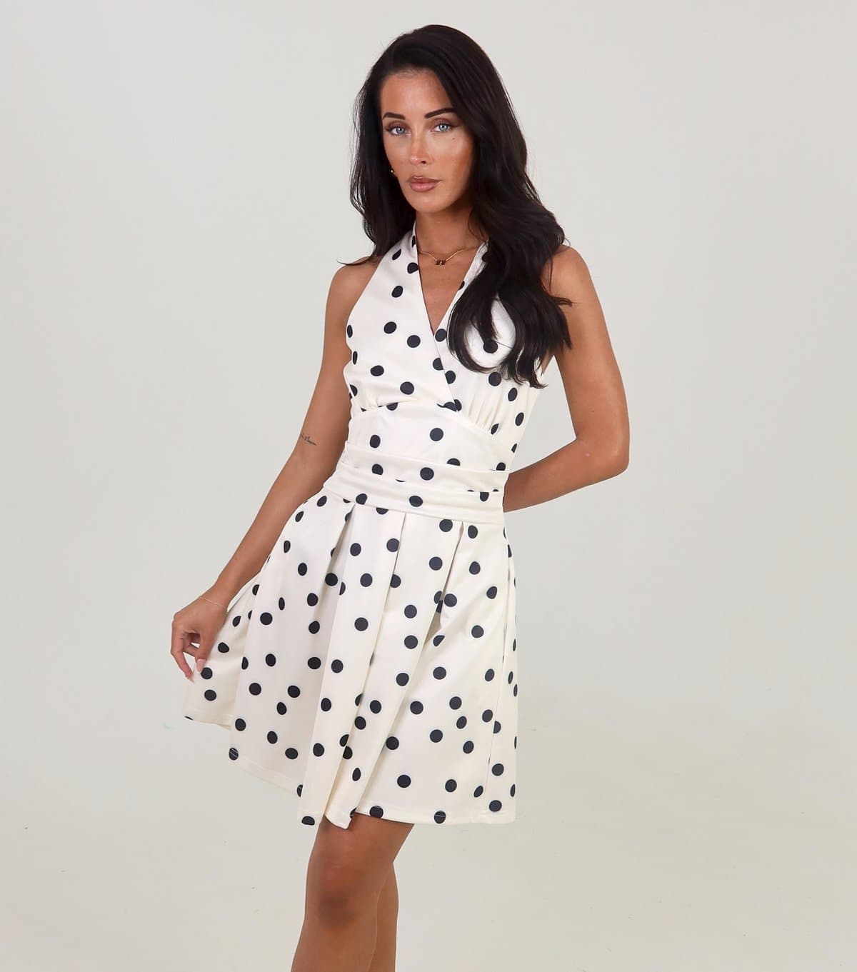 AX Paris Women's Cream Polka Dot Halter Neck Mini Dress AX Paris New Look