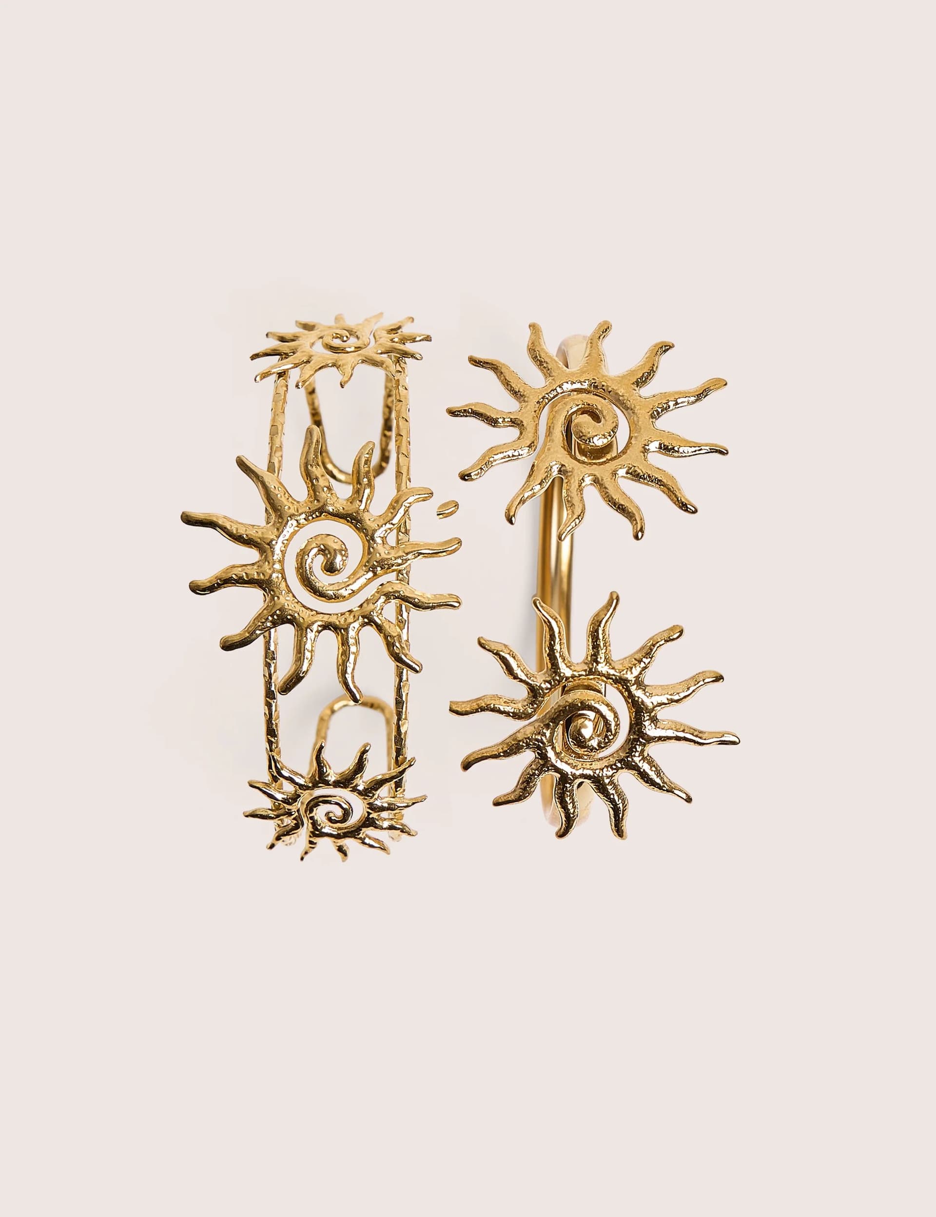 Public Desire Pack of Two Sun Adjustable Bangles in Gold