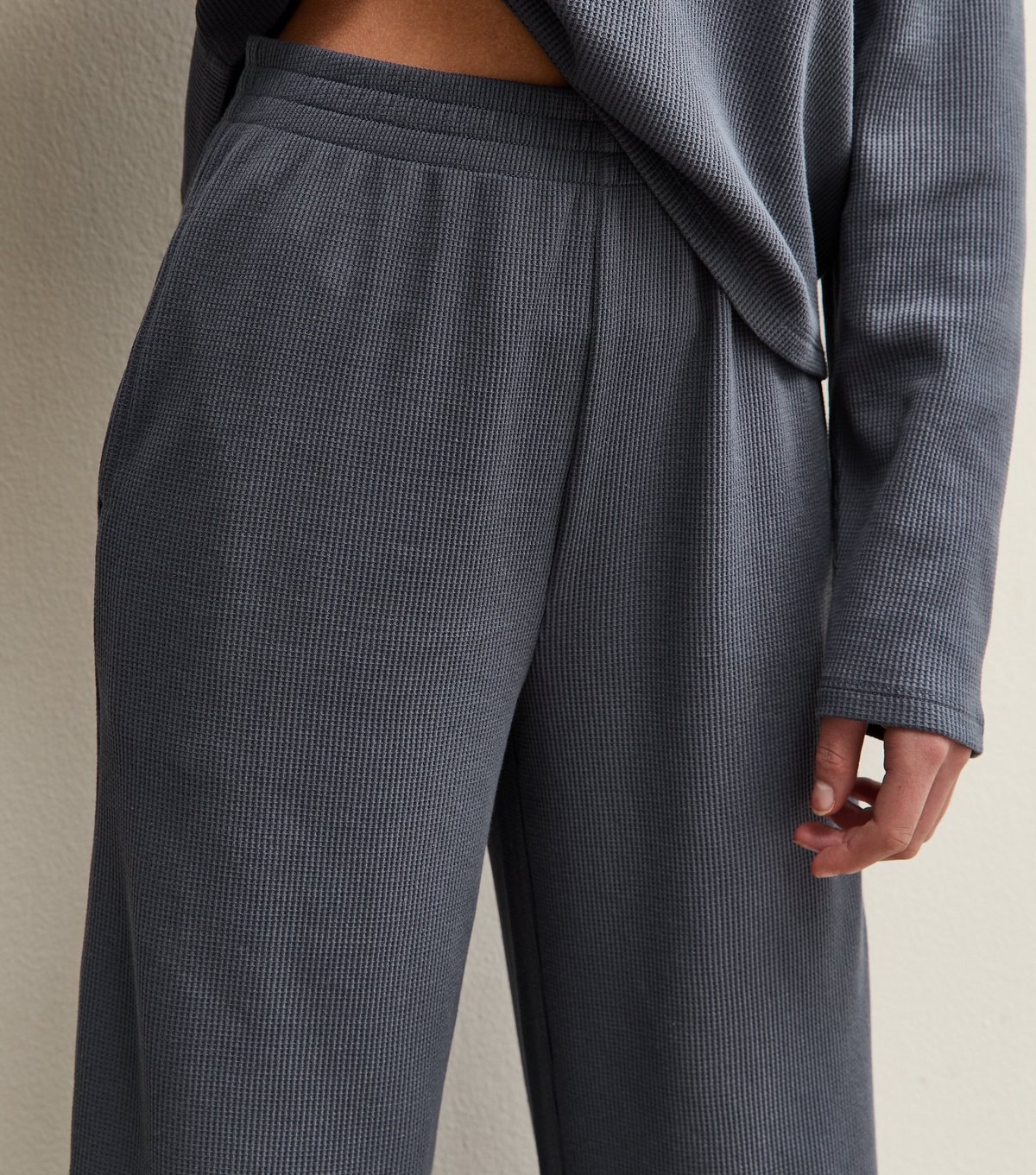 New Look Girls' Blue Waffle Wide Leg Trousers New Look - 3