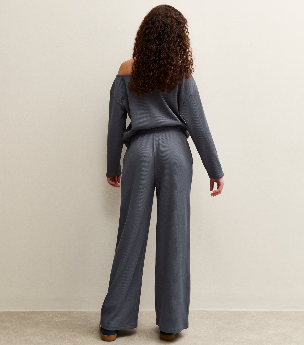 New Look Girls' Blue Waffle Wide Leg Trousers New Look - 4