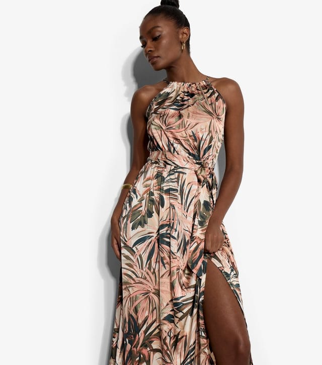 Apricot Women's Tropical Print Midi Dress Apricot New Look - 2