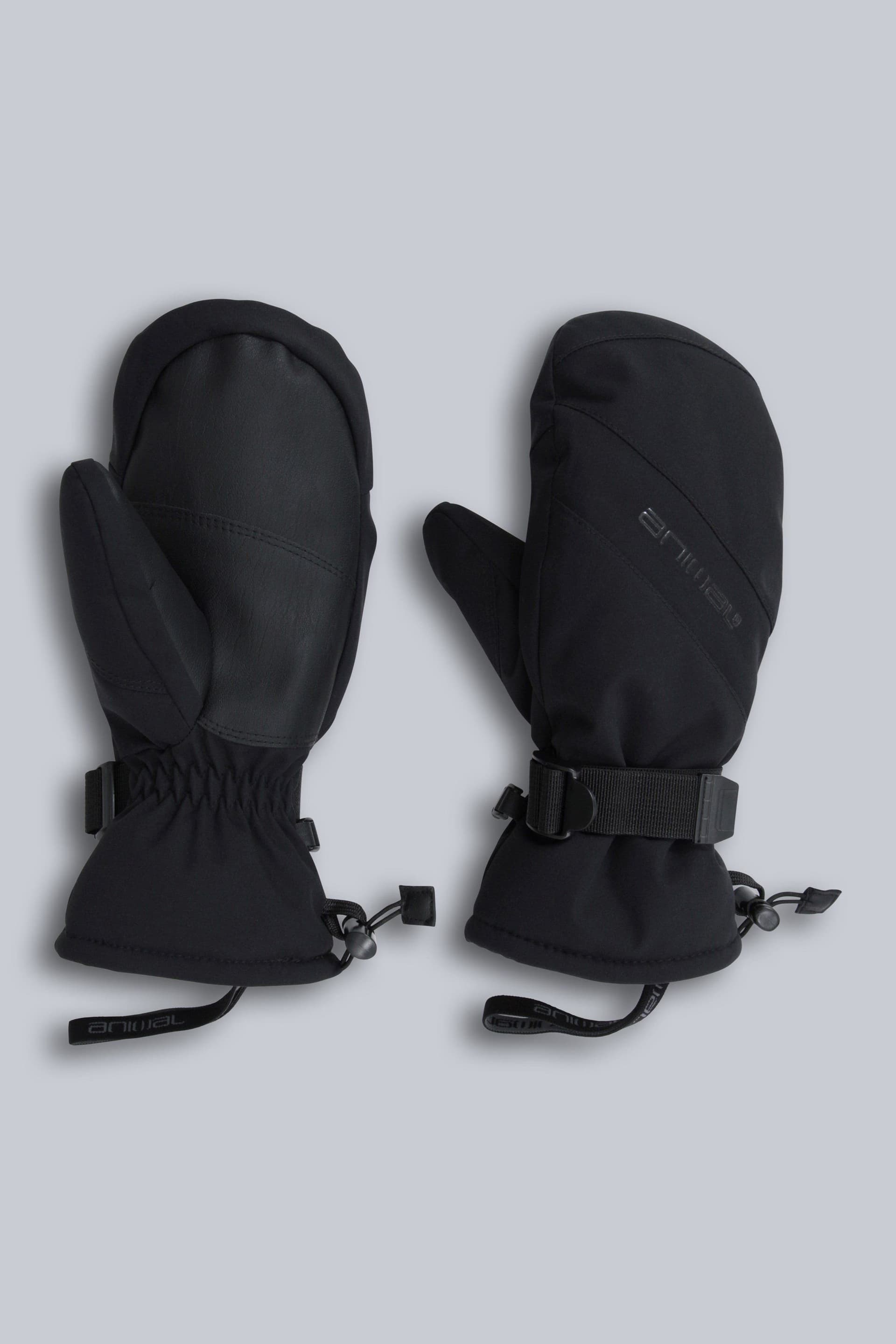 Animal Animal Women's 'Track' Waterproof Breathable Insulated PrimaLoft® Snow Ski Mittens in Jet Black