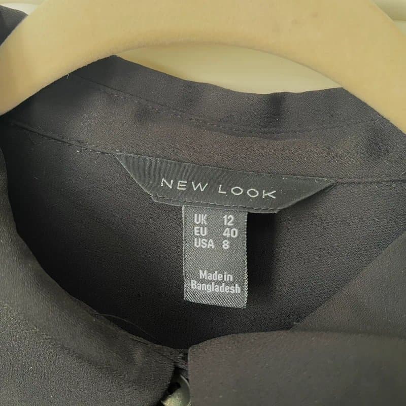New Look Black size 12 chiffon shirt New Look