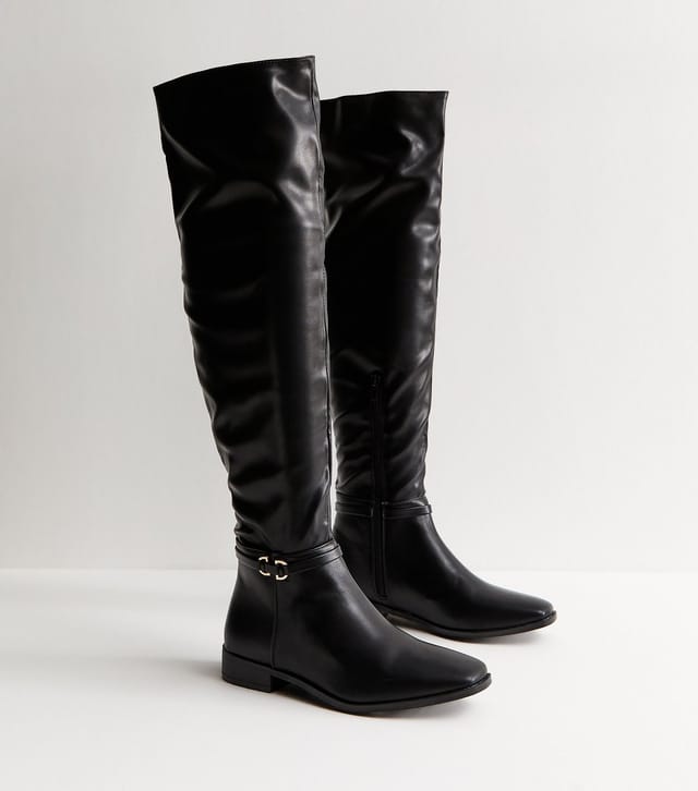 Public Desire Women's Black Faux Leather Boots Public Desire New Look - 3
