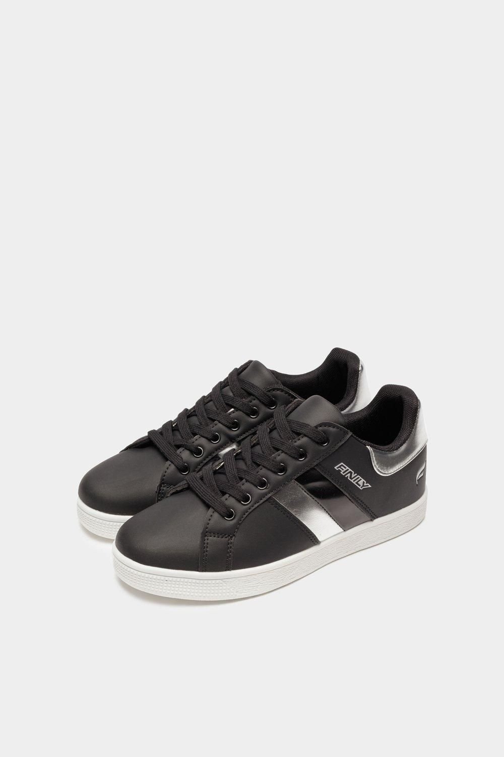 Finily Finily Women's Mia Classic Round Lace-up Trainer in Black - 4