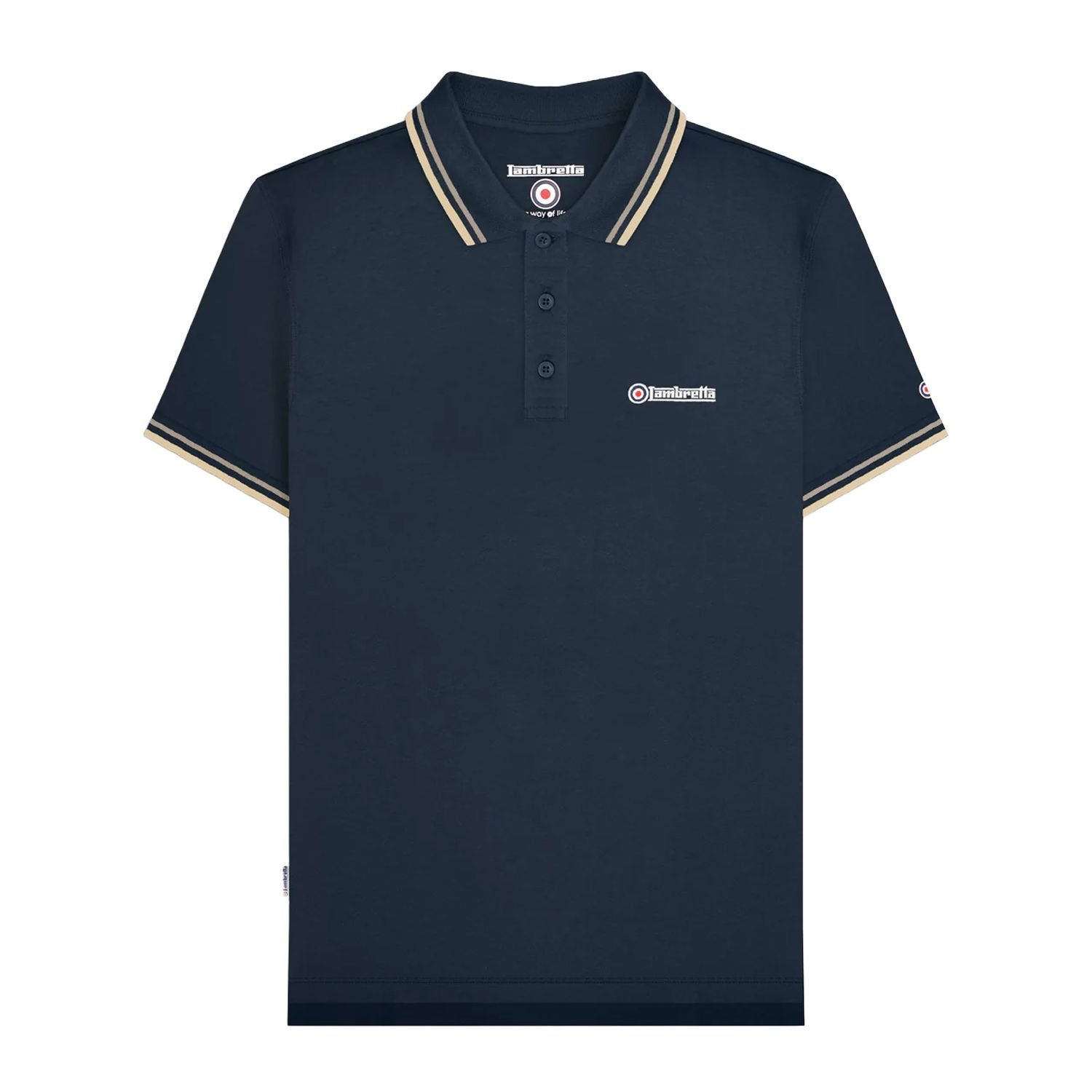 Lambretta Lambretta Men's SS25 Twin Tip Polo Shirt in Dark Navy - 4