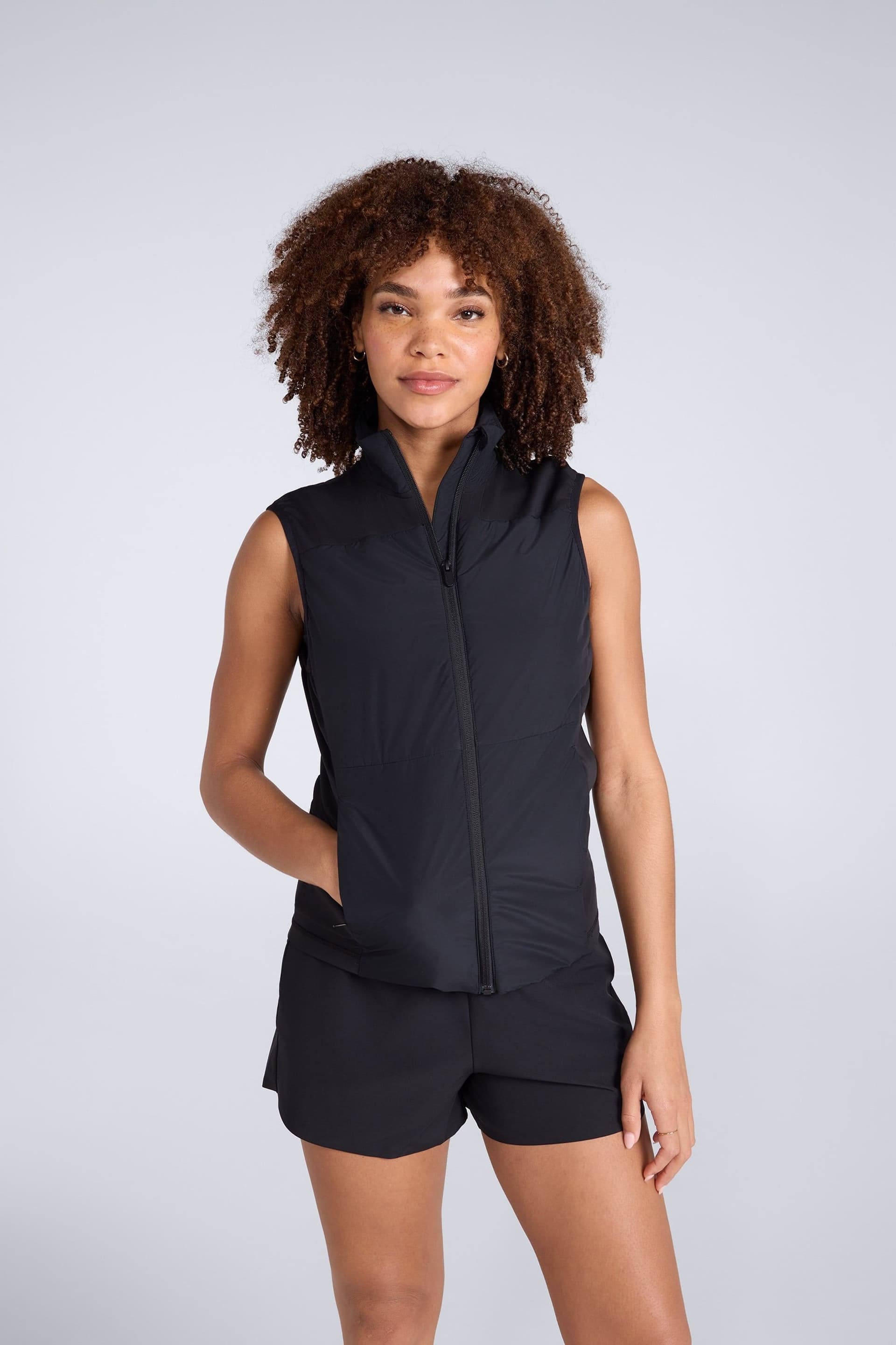 Animal Animal Women's Casual Lightweight Sleeveless Jacket Active Full Zip Outdoor Gilet in Black