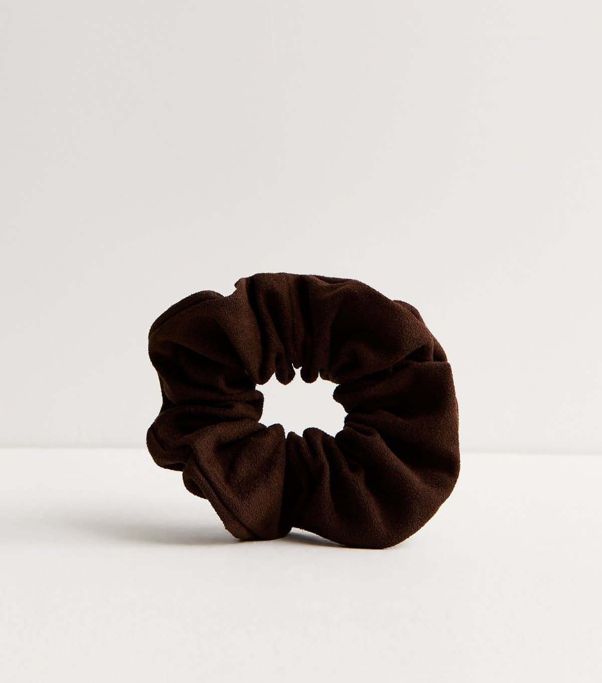 New Look Dark Brown Faux Suede Scrunchie New Look