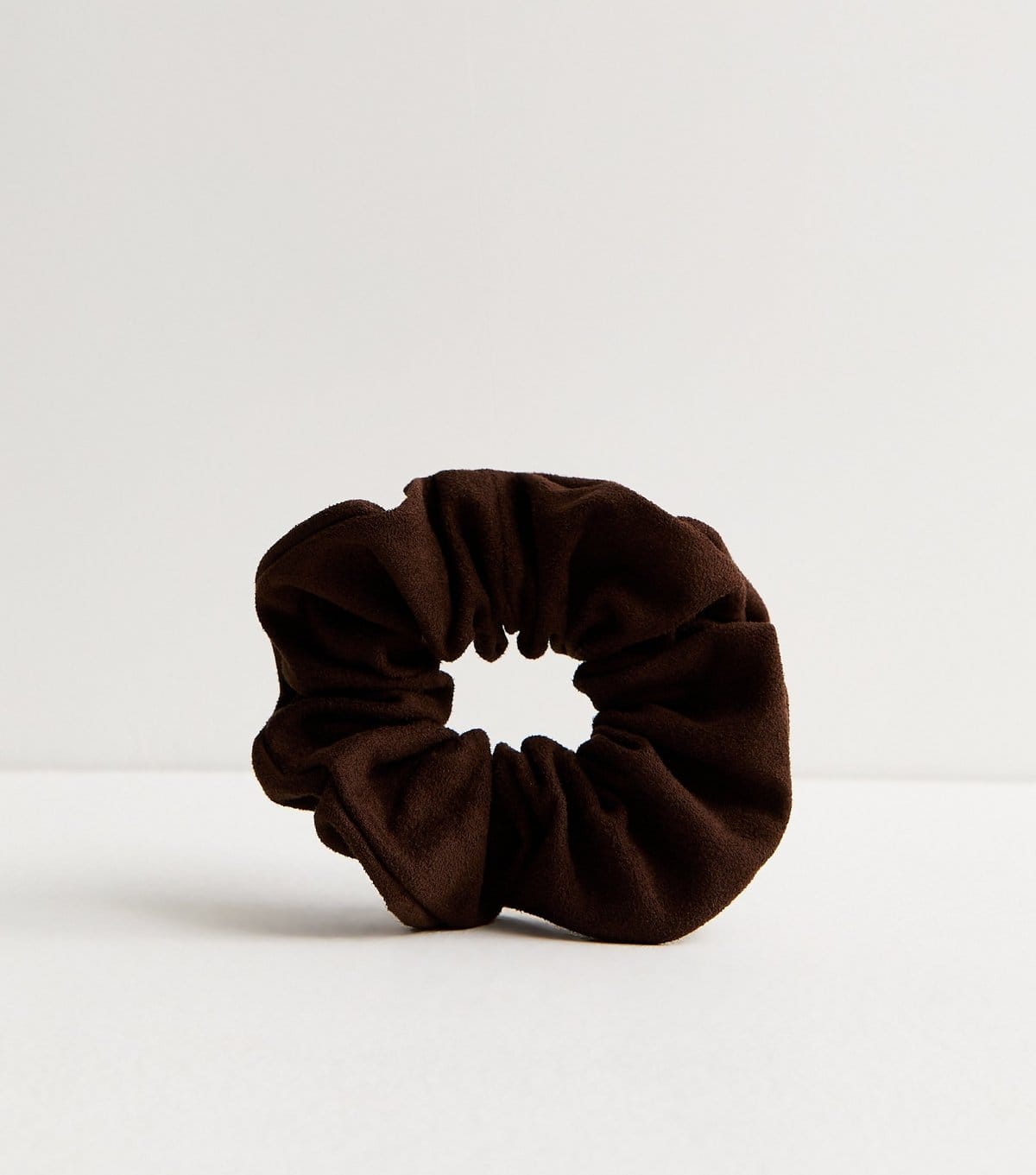 New Look Dark Brown Faux Suede Scrunchie New Look - 1