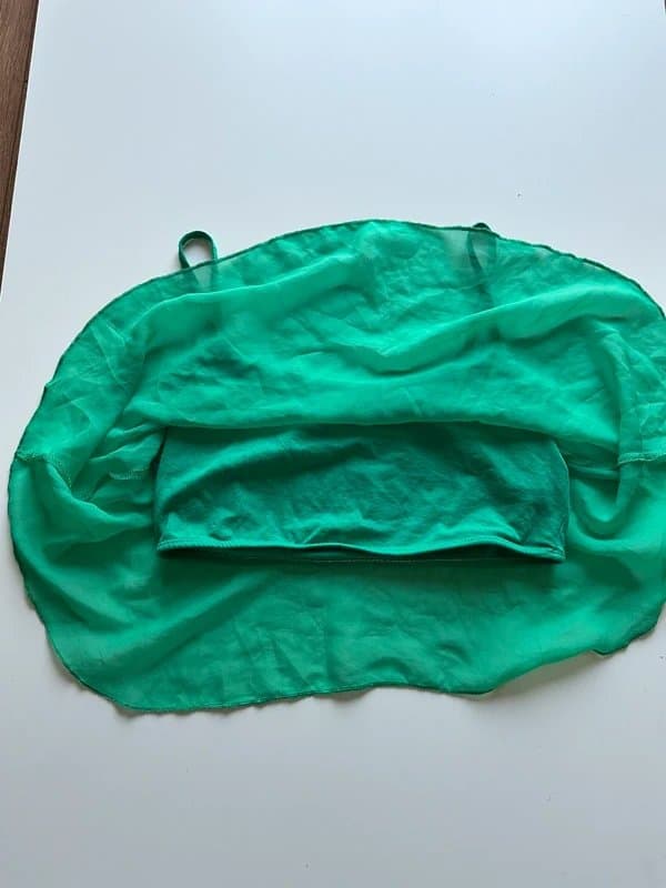 Bershka Berksha green chiffon crop top