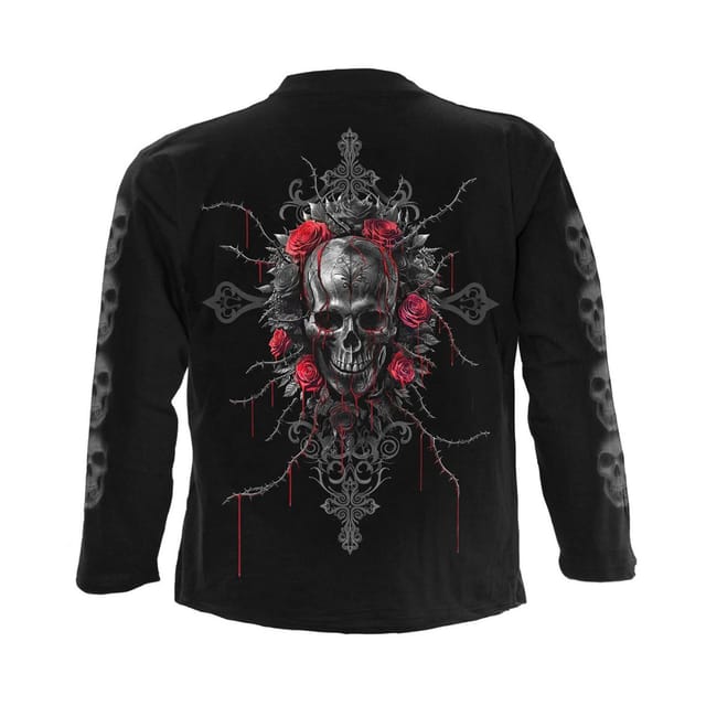Spiral Direct Spiral Direct Men's Love Is Dead Back & Sleeve Print Long-Sleeved T-Shirt in Black - 3