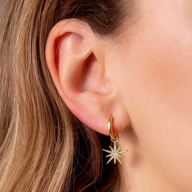 Gold Trip Gold Trip Women's North Star Necklace & Earrings Set in Gold - 3