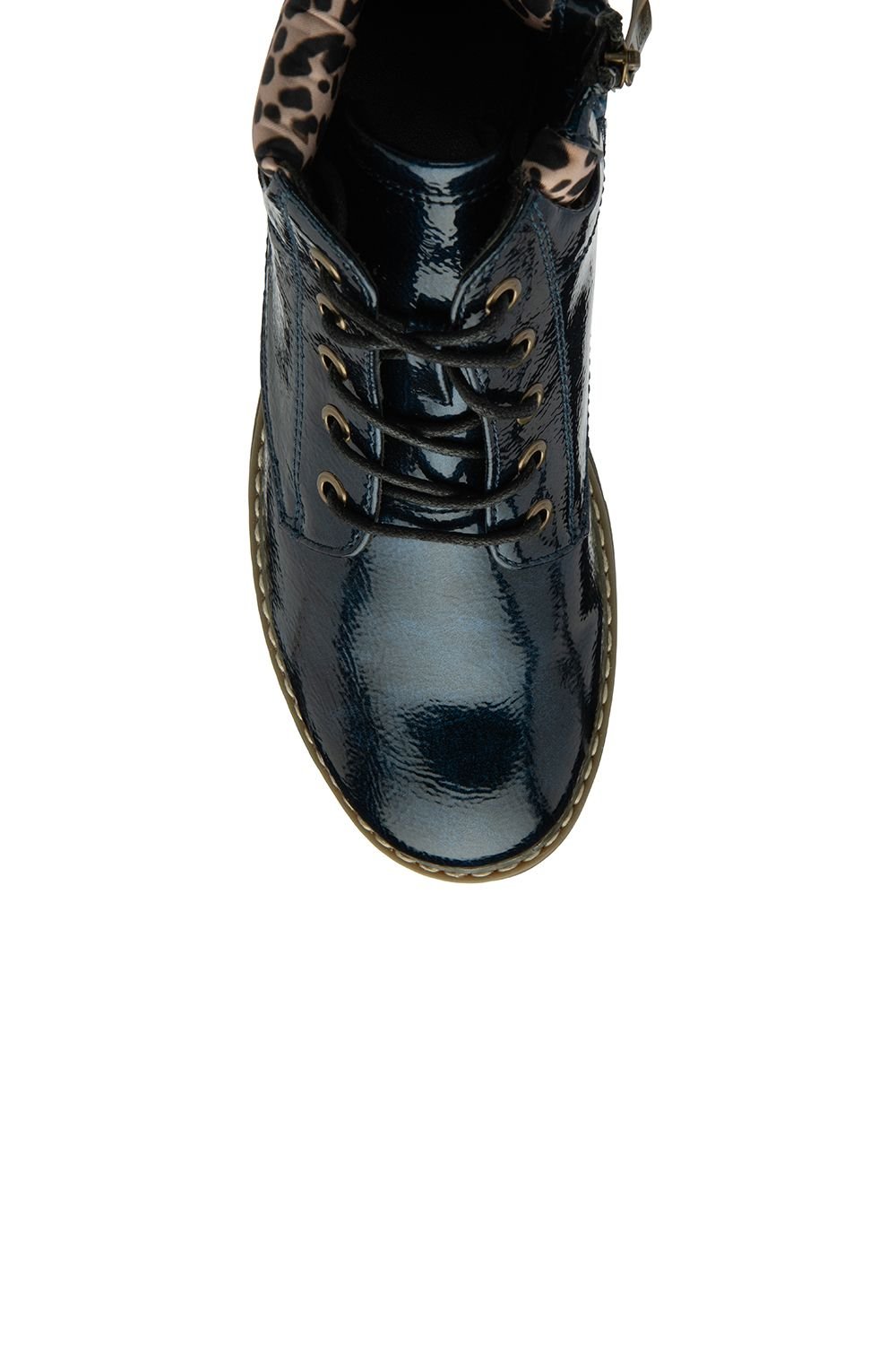 Lotus Lotus Women's 'Lexis' Patent Flat Ankle Boots in Navy - 4