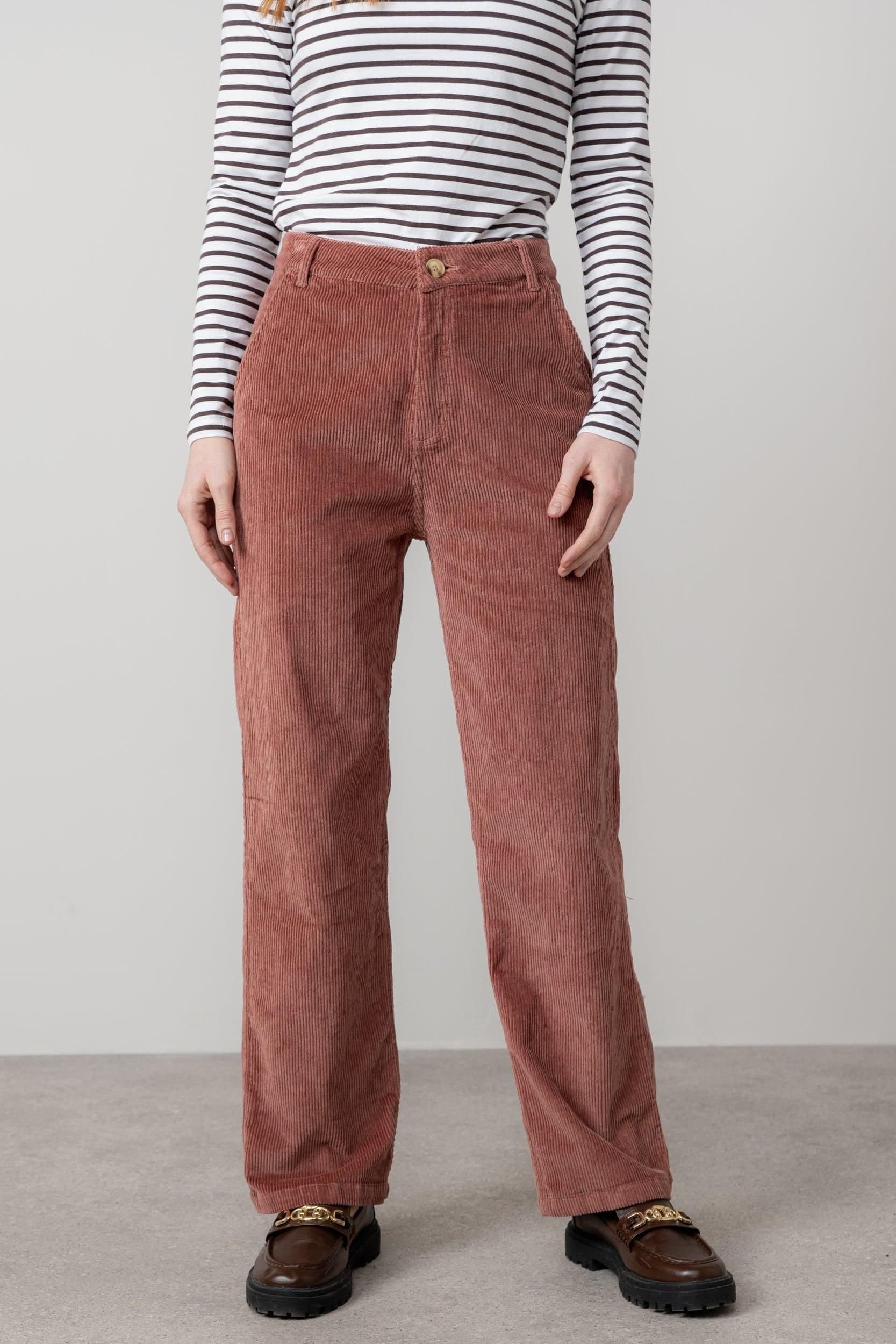 Lily & Me Lily & Me Dusty Pink Cord Wide Leg Trousers