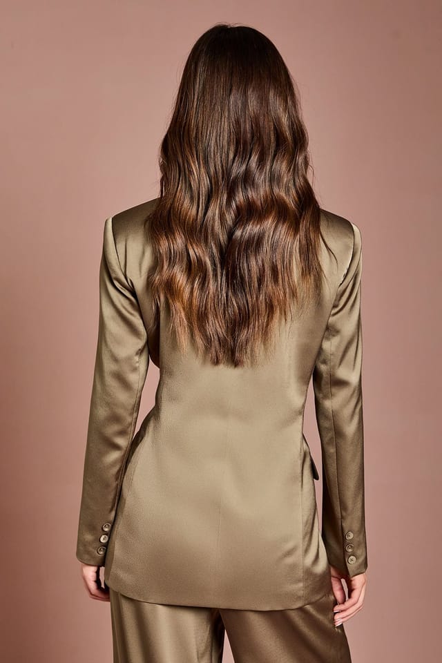 Coast Coast Women's Satin Double Breasted Blazer in Pistachio - 3