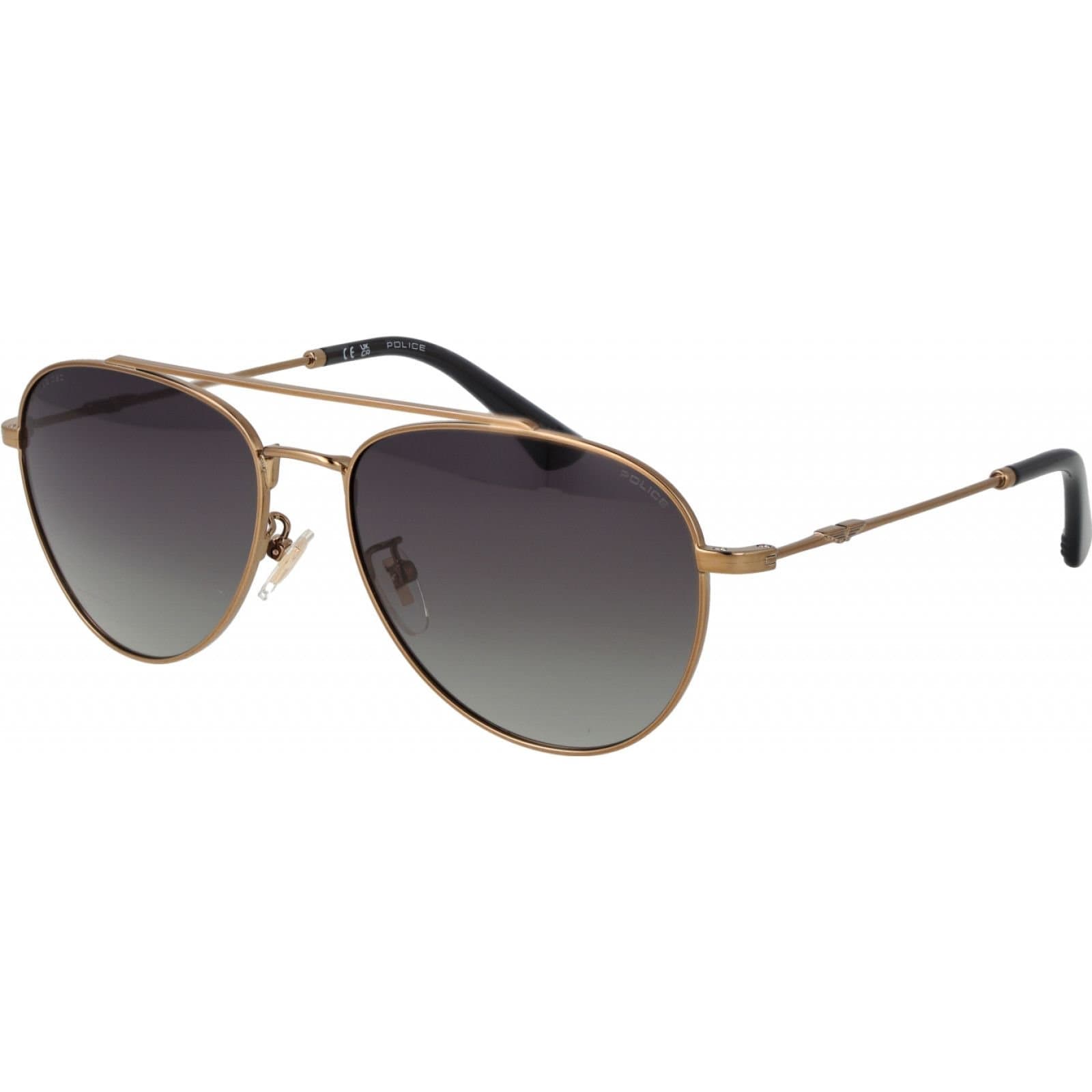 Police Police Men's SPLP20E 578FFP Aviator/Navigator Sunglasses in Gold