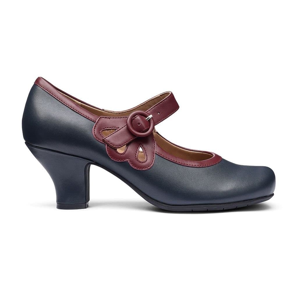 Hotter Hotter Women's Wide Fit 'Broadway' Vintage Heels in Navy