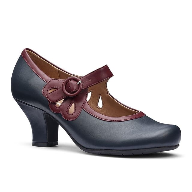 Hotter Hotter Women's Wide Fit 'Broadway' Vintage Heels in Navy - 2