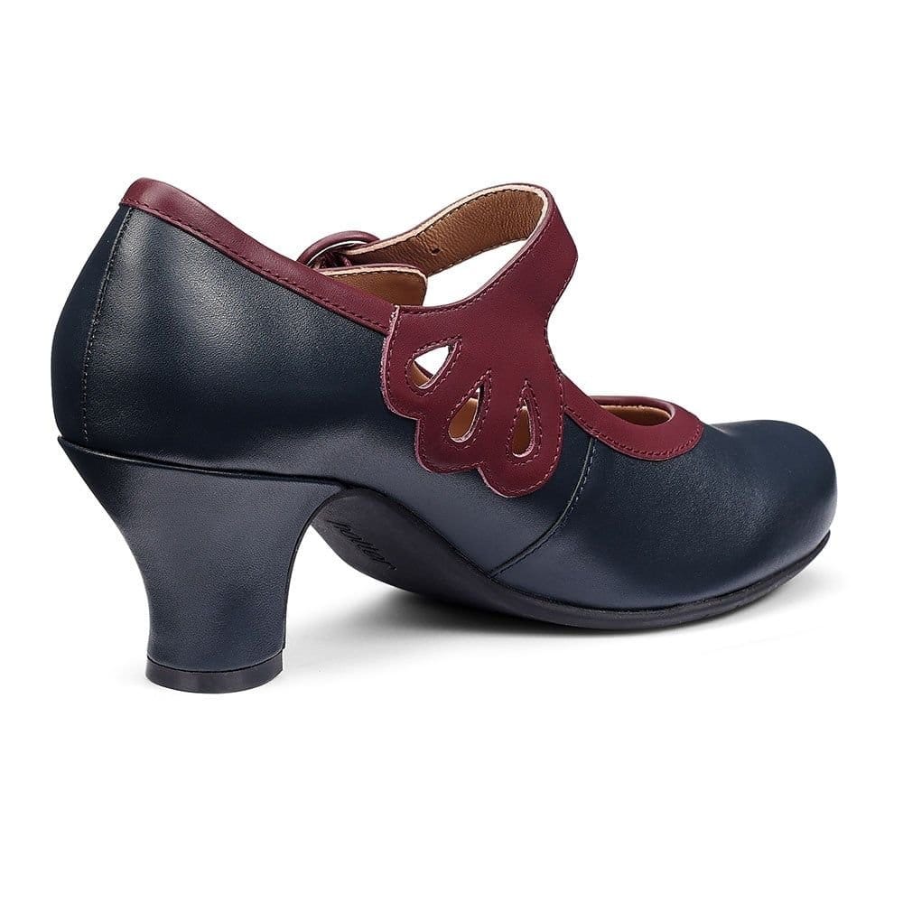 Hotter Hotter Women's Wide Fit 'Broadway' Vintage Heels in Navy - 4