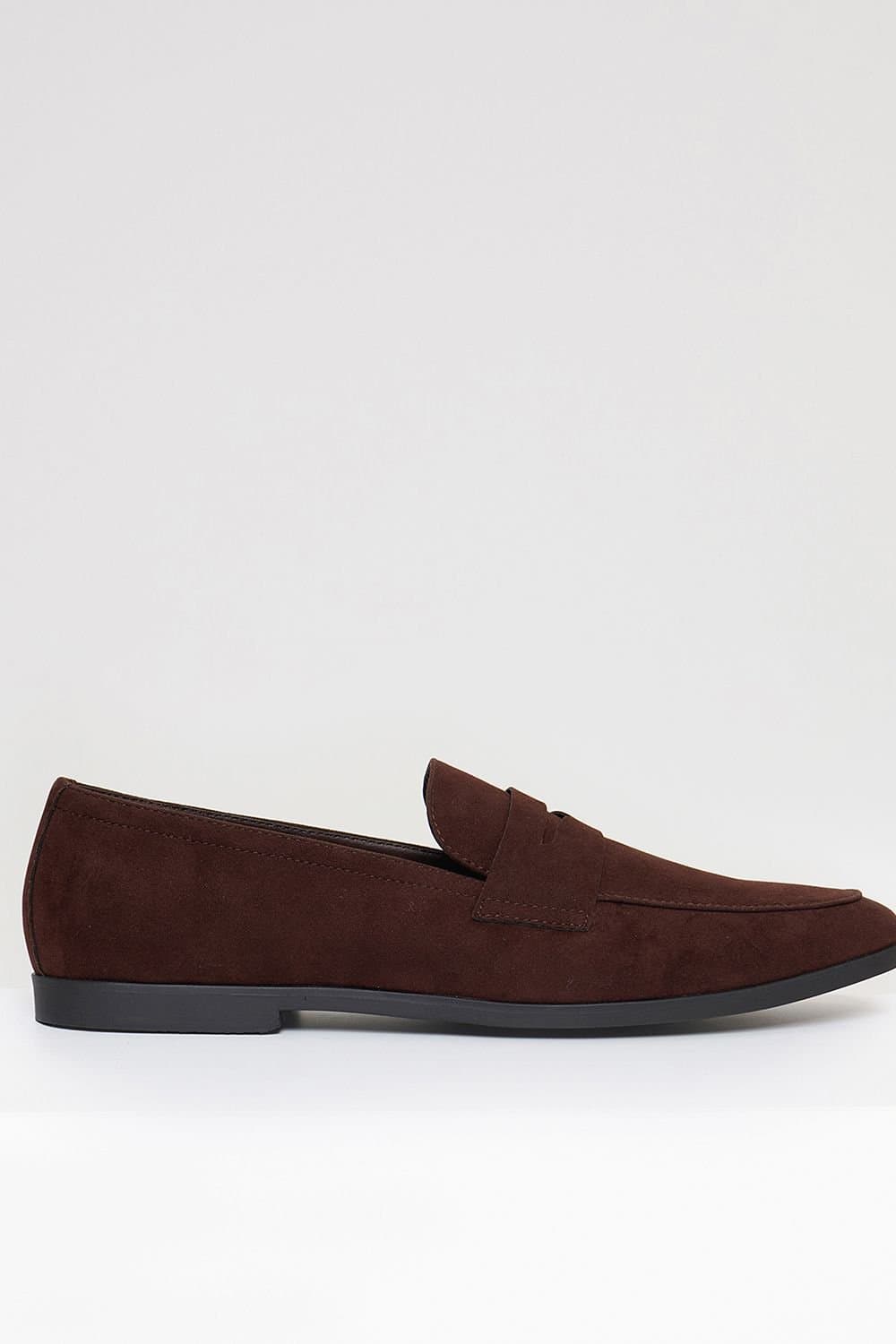 Threadbare Threadbare Men's Faux Suede Penny Loafers in Brown