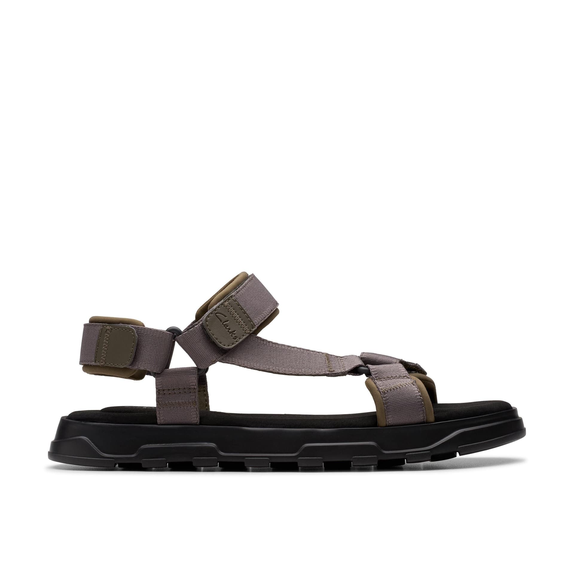 Clarks Clarks Men's Kilver Strap Khaki Flat Sandals in Green