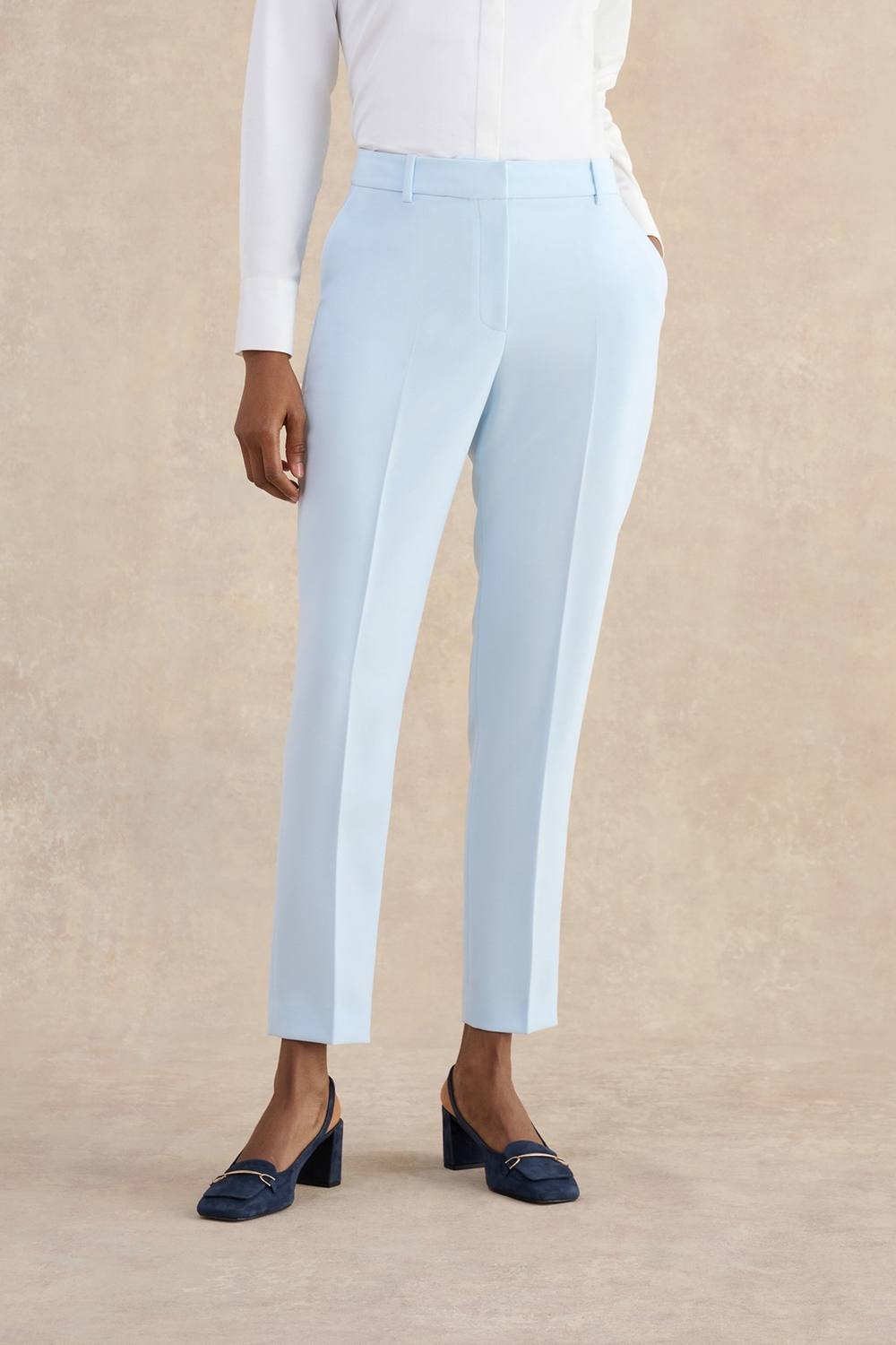 Hobbs London Hobbs London Women's Keighley High Waisted Slim Leg Trousers in Pale Blue - 2