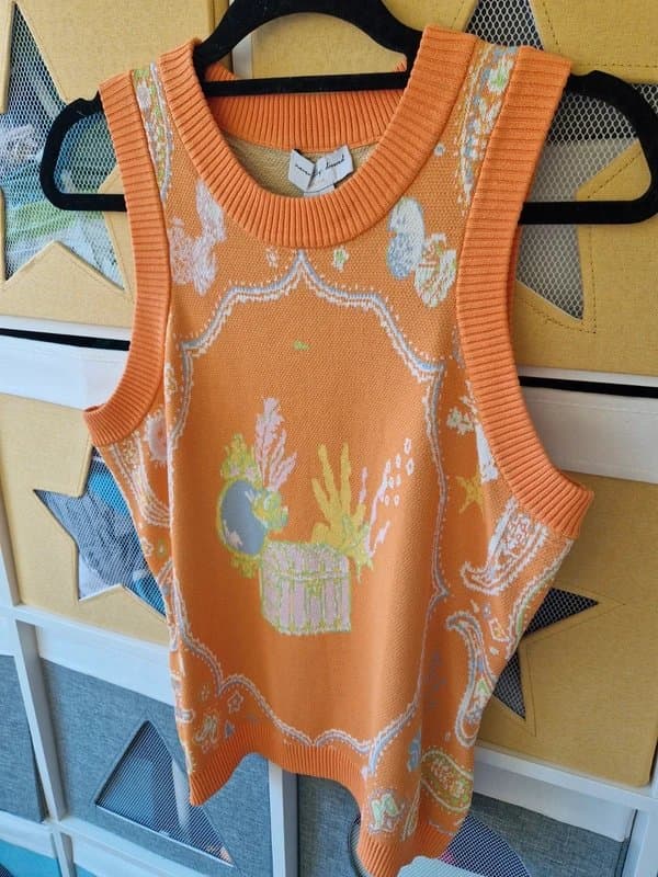 Never Fully Dressed Never fully dressed women's Orange Sealife Dolly Tank Top size L (12/14-16) BNWT