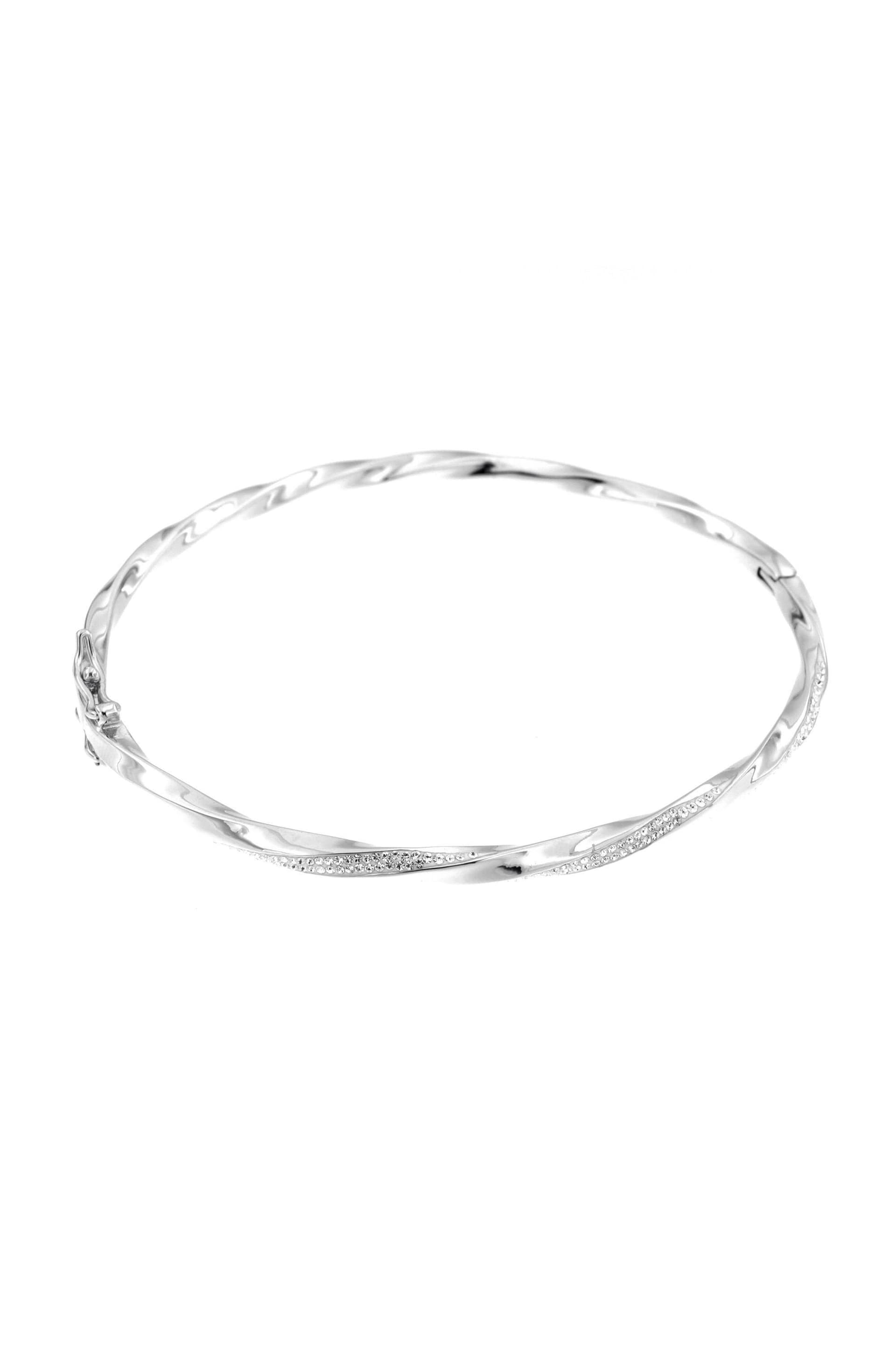 The Fine Collective The Fine Collective Sterling Silver Crystal Bangle